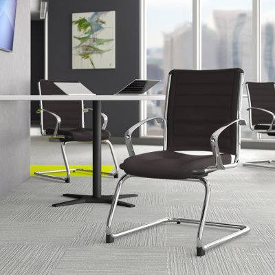 Chaise de salle d'attente en cuir Moriaty