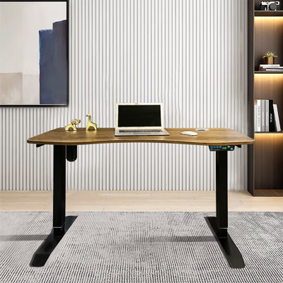 Adjustable Height and Modular Curved Iron Standing Desk
