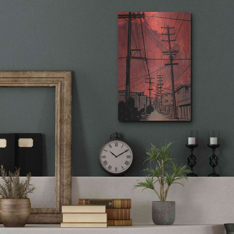 «Wires 3» par Giuseppe Cristiano - peinture sur métal sans cadre, H 16 po x l 12 po x P 0,13 po