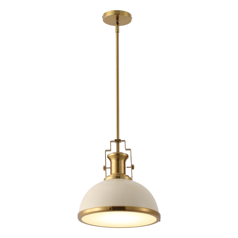 Staub 1 - Light Single Bell Pendant, 13.5" H x 13" W x 13" D, Brass Gold/Almond