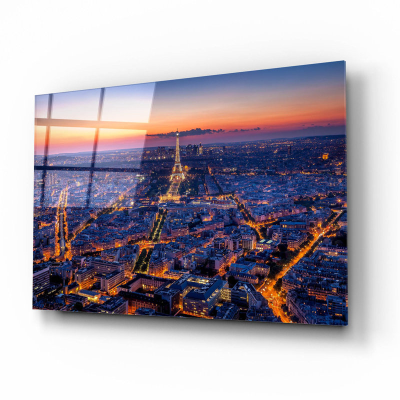 «City Lights On Plastique / Acrylique» par H.J. Herrera, H 12 po x l 16 po x P 0,13 po