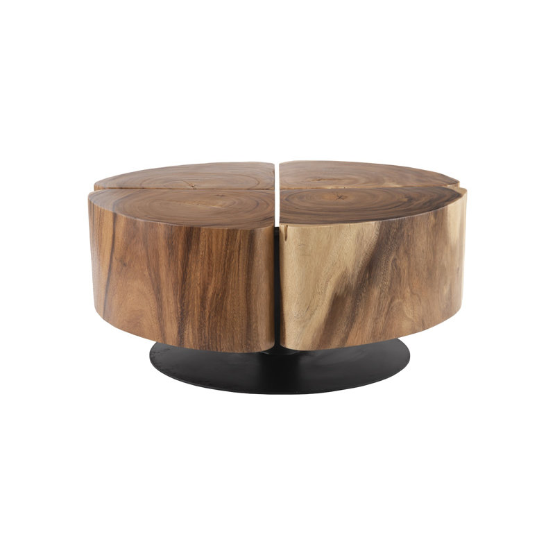 Clover Solid Wood Coffee Table, Natural