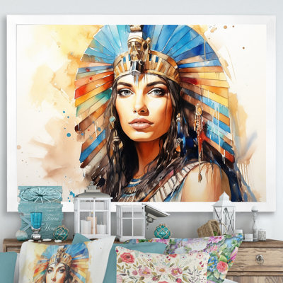 Or et bleu égyptien Pharaons femme II - Égypte, art mural