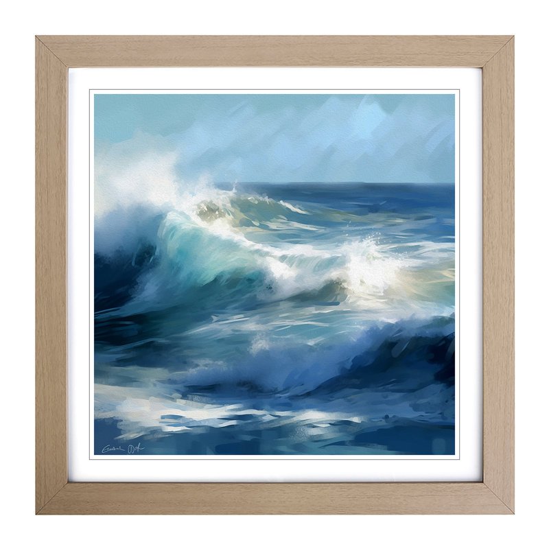Ocean Digital Art No.1 - Framed Print, Oak