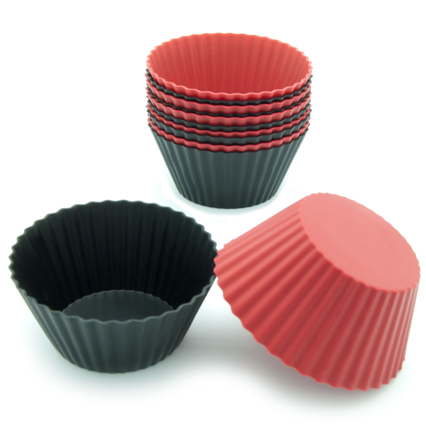 12-Pack Silicone Jumbo Round Reusable Cupcake and Muffin Baking