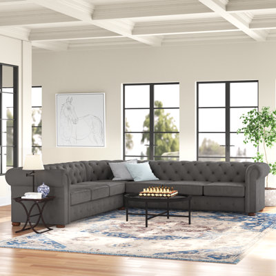 Huskins Velvet Sectional Symmetrical