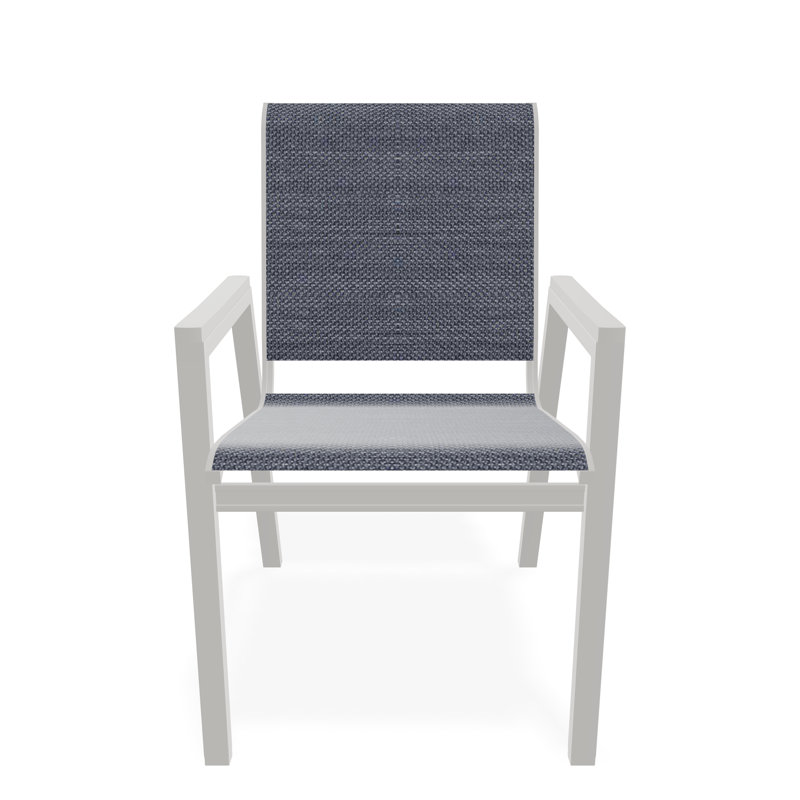Bazza Outdoor Dining Chair, Augustine Denim, Snow
