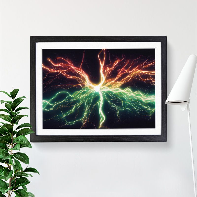 XH1022-3008X Electricity Art Vol.2 - Single Picture Frame Print, 46cm H x 64cm W x 2cm D, Black