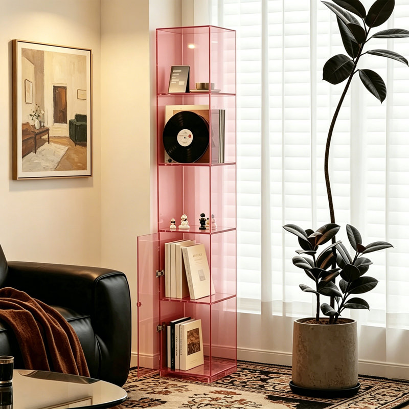 Bibliothèque à niveaux multiples en acrylique, Pink