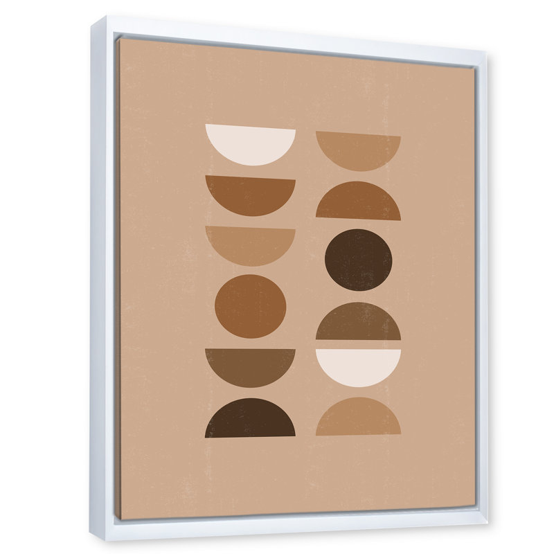 «Abstract Sun Moon Geometric Print II», impression sur toile, H 20 po x l 12 po x p 1 po, Toile blanche encadrée