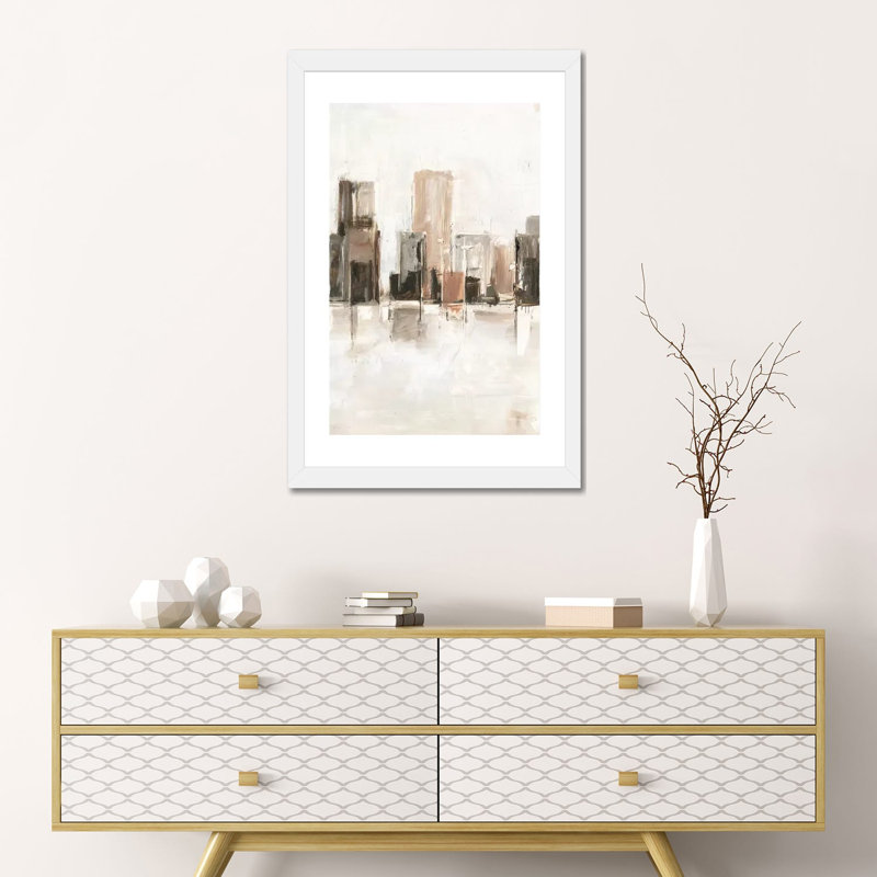 «Metropolitan Vista II» par Ethan Harper - reproduction d'art, H 24 po x l 16 po x P 1 po, Papier encadré blanc, Blanc