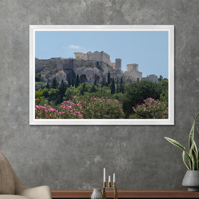Acropole florale, H 35,5 po x l 54,75 po x P 1,5 po, Cadre blanc