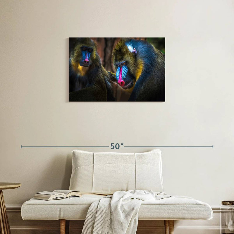 Two Mandrill Monkeys, 20" H x 30" W