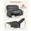 Canapé inclinable avec causeuse, canapé inclinable manuel avec chauffage et massage, canapé inclinable en velours côtelé avec ports USB, porte-gobelets et sacs de rangement latéraux, causeuse double pour le salon, gris