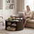  Lift-Top Coffee Table with Hidden Storage & Open Shelf, Round 31.5” Wooden Cocktail Table for Living Room, Brown Finish with Black Metal Frame