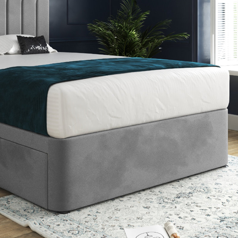 Anastasiya Upholstered Bed, Single (3'), Grey