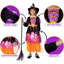 Déguisement de sorcière pour l'Halloween, robe de sorcière lumineuse et scintillante pour enfants, idéal pour une fête costumée féerique.