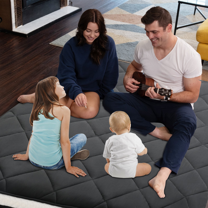 Lit très épais pour le plancher, matelas en mousse à mémoire de forme enroulable, chaise longue pliante, Noir, Grand