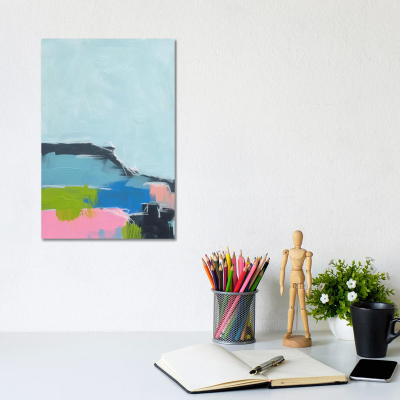 Landscape No. 100 by Jan Weiss - Wrapped Canvas Painting, 20.32 cm H x 30.48 cm W