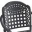 Chaise de patio en fonte d'aluminium 4 pièces avec cadre noir et coussins bleus