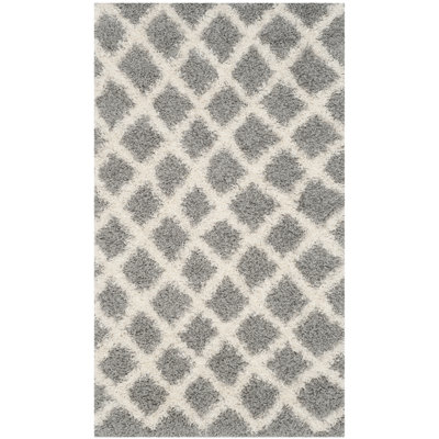 Ines Geometric Gray Area Rug