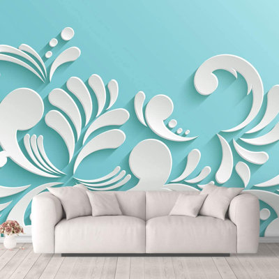 Murale lisse L 144 po x l 100 po Minimalist Botanical Lines