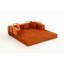 Canapé-lit modulaire double en mousse compressée avec plusieurs options de disposition, comprenant 2 coussins, tissu velours côtelé doux, polyvalent pour le salon, la chambre à coucher, un appartement et plus encore. Dimensions: 76,38 po x 35,04 po, orange-1992268109