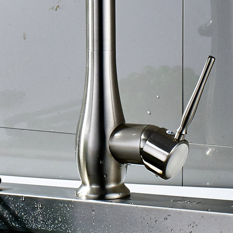 Commercial Style Kitchen Sink Faucet - Brushed Nickel, Pull Down , Long-Lasting Ceramic Washer, Smooth Operation