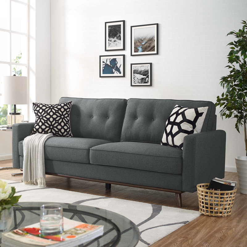 Canapé en tissu d'ameublement Prompt par Modway, Mélange de polyester gris