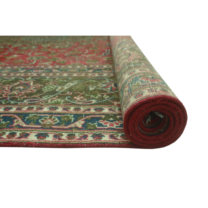 Kawa One-of-a-Kind 9'4" x 12'7" 1980s Rectangle Wool Area Rug in Green