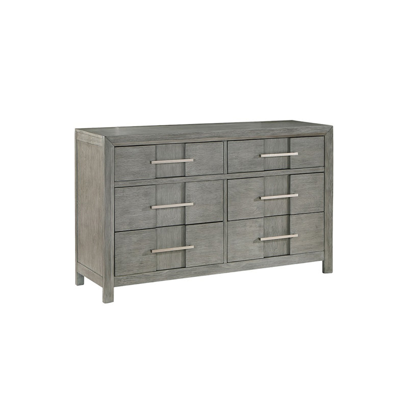 Commode 6 tiroirs Adryan, Gris