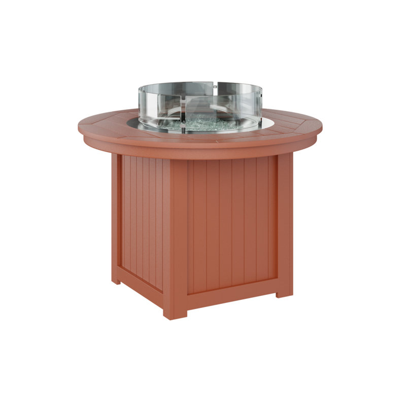 Berlin Gardens Donoma 44″ Round Dining Fire Pit Table, Mango Orange