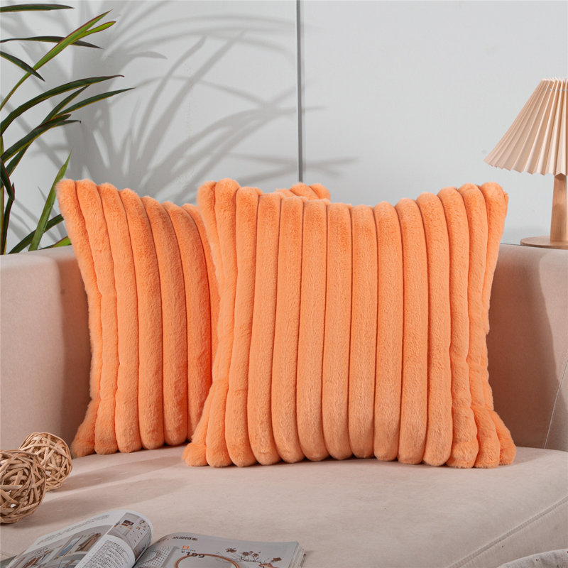 Square Throw Pillow Cover, 16" H x 16" W, Orange