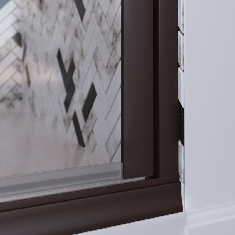 Porte de douche à charnière semi-sans cadre et panneau en bronze huilé de luxe l 42 po x H 71,375 po Deluxe, Bronze huilé