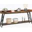 Console industrielle extra longue 70,9 pouces, canapé brun rustique avec structure en métal robuste pour les espaces étroits et une utilisation polyvalente