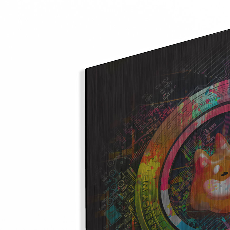 Art mural en métal Lark Manor ™ «Bonk Crypto Power» par Epic Portfolio, H 24 po x l 24 po