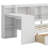 Wooden L-Shape Daybed With Storage Cabinets And Two Storage Drawers, Multi-Functional Bed With Study Desk And Built-In Bookshelf-1762576738-1762576739