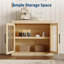 Buffet moderne en bois - 2 portes en verre, amplement de rangement et de présentation - Console pour la salle à manger, la cuisine, le salon, le café-bar - Couleur: bois, spécifications: 2 portes en verre