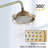 Antique Brass Shower Faucet System Exposed Rain Shower Head Combo with Tub Spout