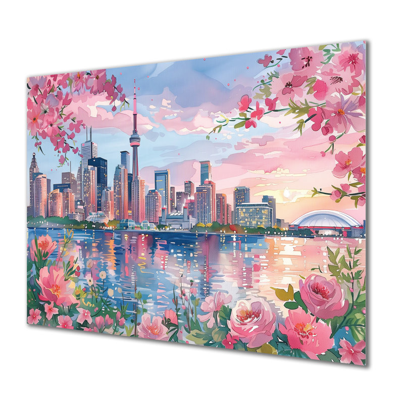 Touchet - City Toronto, impression d'art mural, Sans cadre, métal, H 16 po x l 32 po