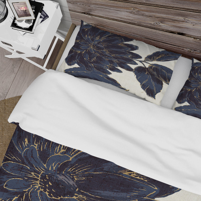 Traditional Polyester Weave / Muslin Floral Duvet Cover, King Duvet Cover + 2 Shams