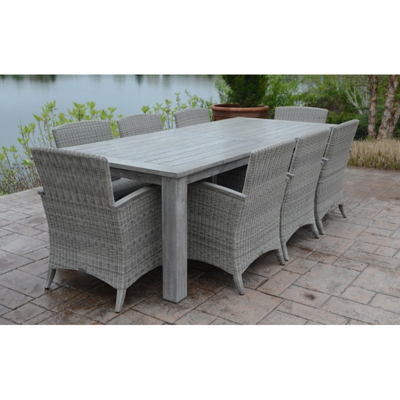 Bella Wicker Outdoor Dining Armchair, Canvas Navy Sunbrella® Canvas, Gray