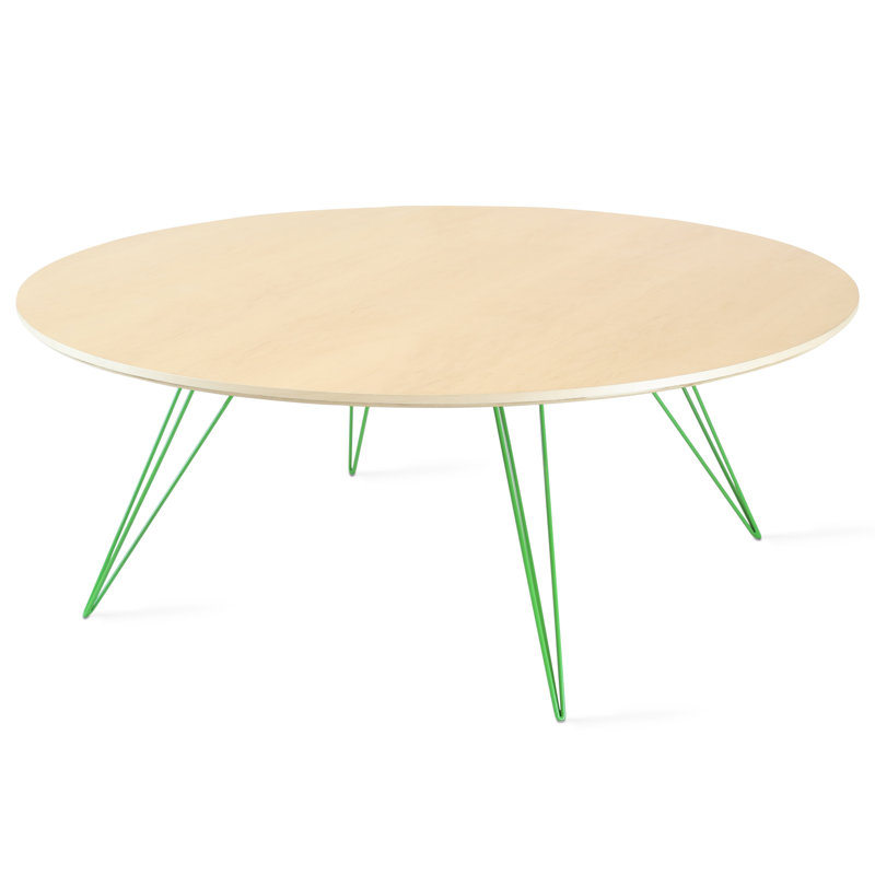 Williams Single Coffee Table, 18" H x 54" W x 46" D, Green, Maple