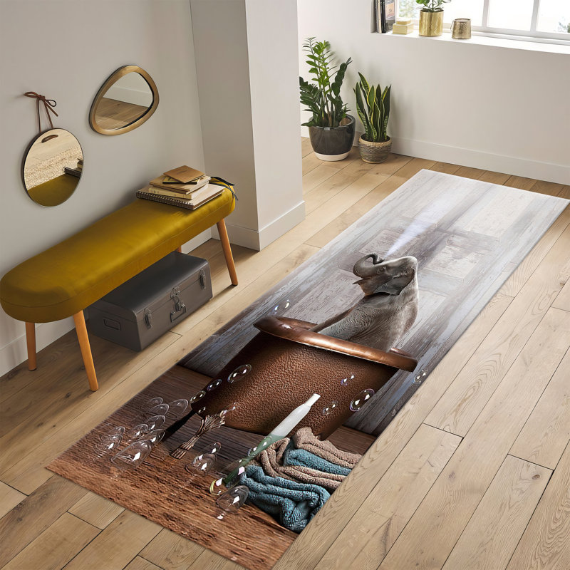 Exquisite Floral Design Non Woven Thin Type Printed Rug for Enhancing the Aesthetic Appeal of Your Living Spaces