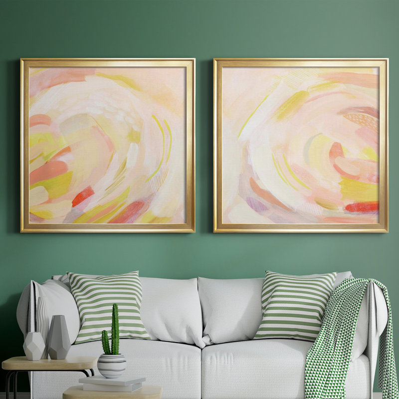 Sunburst Blossom I Sunburst Blossom I - ensemble de 2 reproductions d'art encadrées, H 30,5 po x l 61 po x P 1,5 po