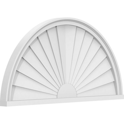 36"W x 18"H x 2"P Half Round Sunburst Architectural Grade PVC Pediment