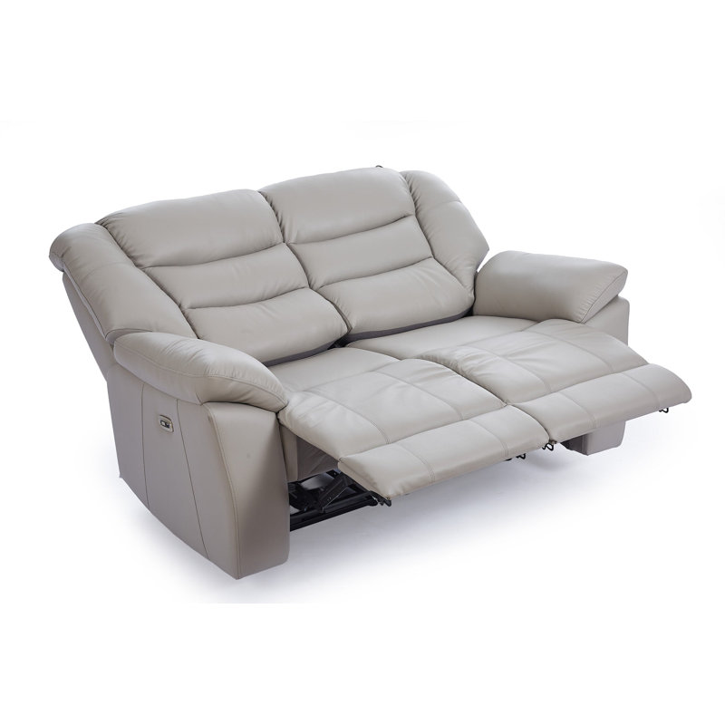 Electric Recliner Sofa Giovanni, Grey Leather Match, 2