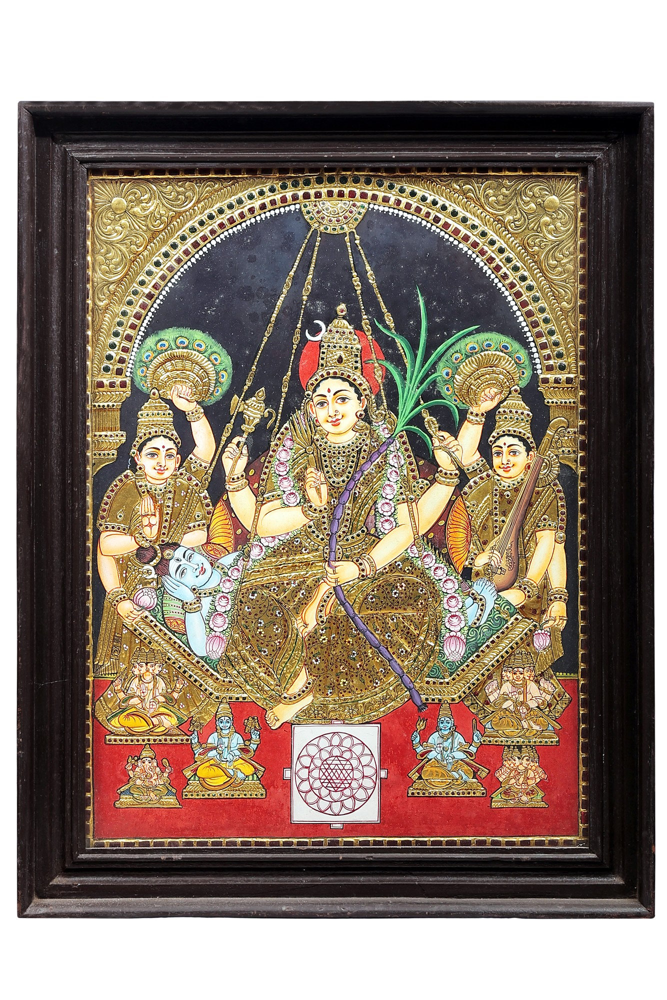 Exotic India Goddess Rajarajeshwari Tanjore Painting | Traditional ...