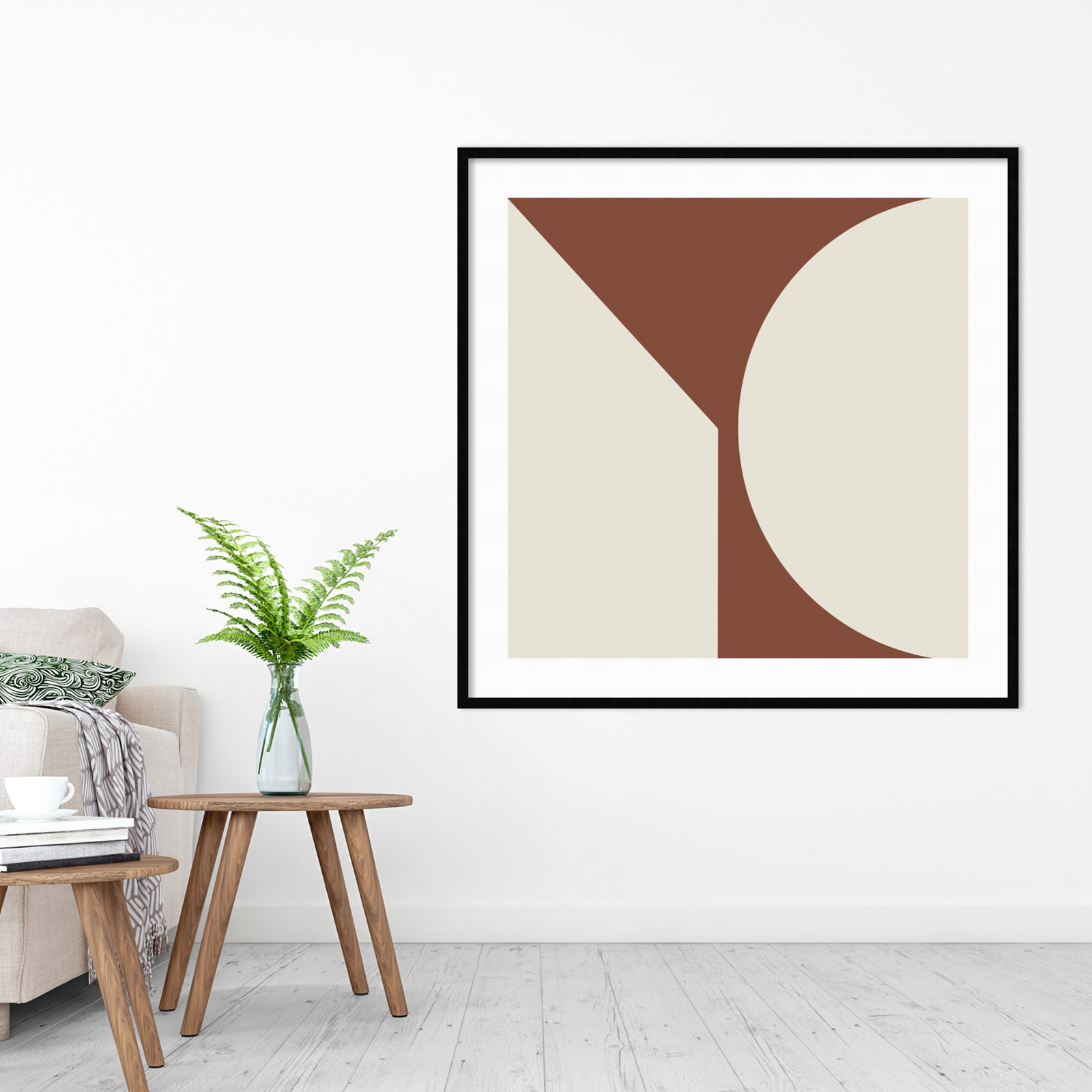 Alina "Minimal Max Mod I Hot Chocolate" Print, Black Framed, 41.25" H x 41.25" W x 0.8" D