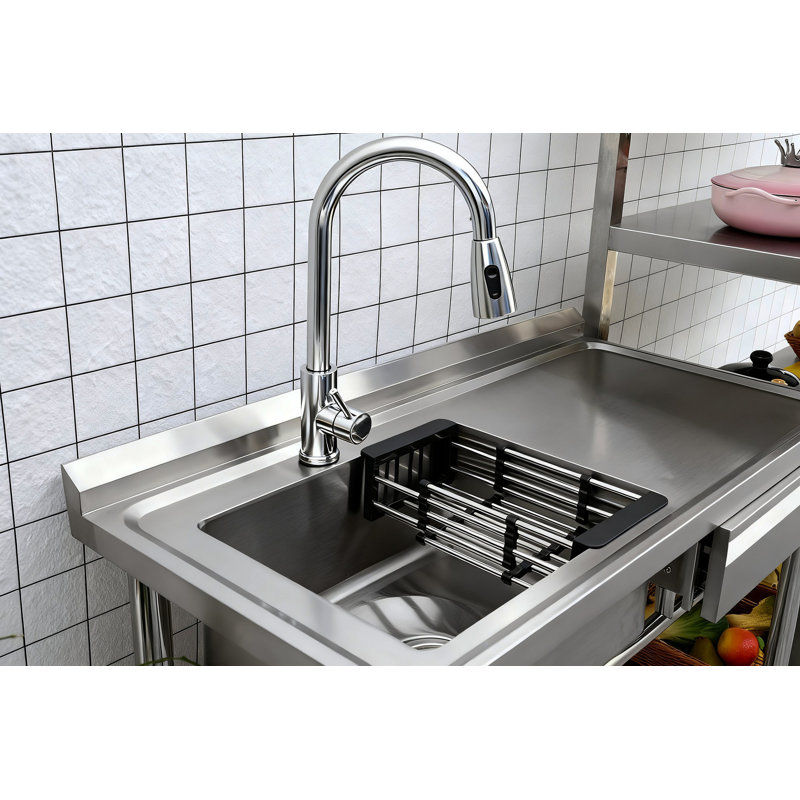 Stainless Steel Utility Sink, Freestanding Sink 3